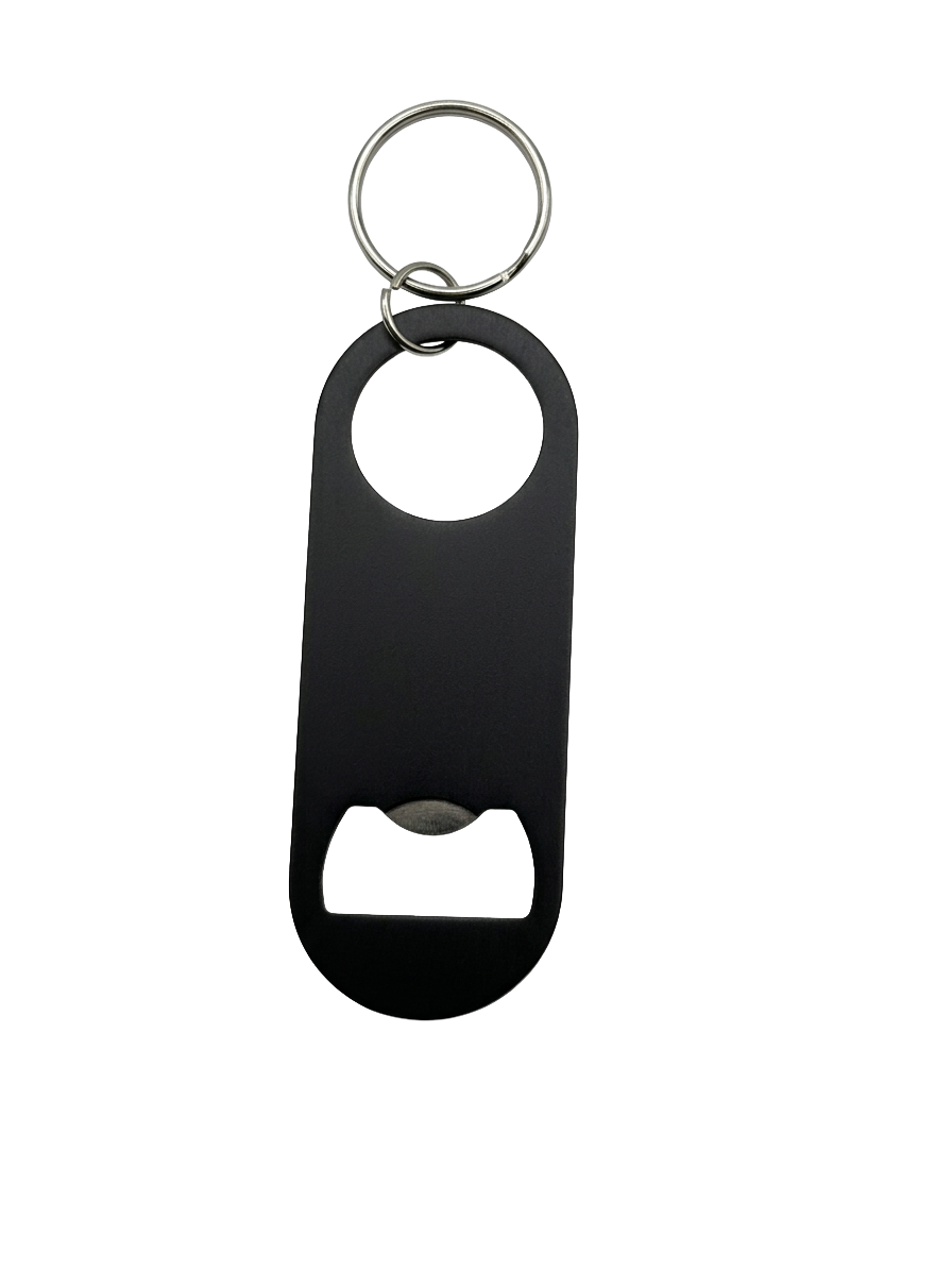 Flat Bottle Opener Keychain (Stainless Steel)
