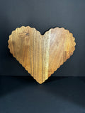 Scalloped Heart Charcuterie Board - Acacia Wood